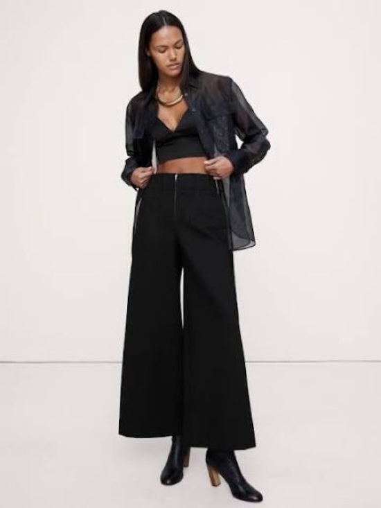 Banana Republic Pants - BANANA REPUBLIC WIDE-LEG CROP EVERYWHERE PONTE PANT
